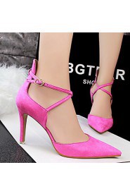 Women's Shoes Velvet Stiletto Heel Heels Heels Casual Black / Pink / Red / Gray