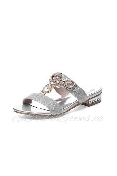 Women's Shoes Low Heel Round Toe Sandals Dress / Casual Silver / Gold