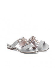 Women's Shoes Low Heel Round Toe Sandals Dress / Casual Silver / Gold