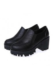 Women's Shoes Leatherette Platform Heels Heels Outdoor / Casual Black / Gray