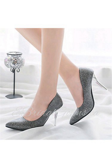 Women's Shoes Leather Stiletto Heel Heels Heels Wedding / Office & Career / Party & Evening / Dress / Casual Black