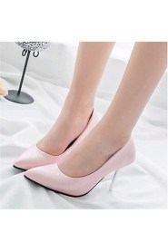 Women's Shoes Leather Stiletto Heel Heels Heels Wedding / Office & Career / Party & Evening / Dress / Casual Black