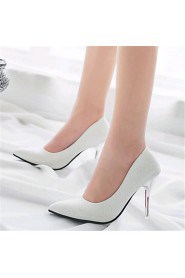 Women's Shoes Leather Stiletto Heel Heels Heels Wedding / Office & Career / Party & Evening / Dress / Casual Black