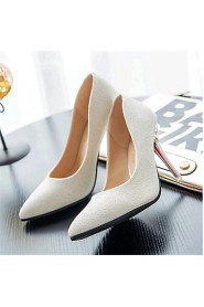 Women's Shoes Leather Stiletto Heel Heels Heels Wedding / Office & Career / Party & Evening / Dress / Casual Black