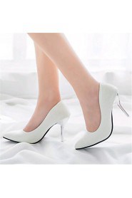 Women's Shoes Leather Stiletto Heel Heels Heels Wedding / Office & Career / Party & Evening / Dress / Casual Black