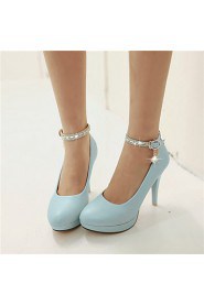 Women's Shoes Synthetic Stiletto Heel Heels/Basic Pump Pumps/Heels Office & Career/Dress/Casual Blue/Pink/White