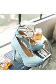 Women's Shoes Synthetic Stiletto Heel Heels/Basic Pump Pumps/Heels Office & Career/Dress/Casual Blue/Pink/White