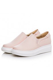 Women's Shoes Patent Leather Low Heel Round Toe/Closed Toe Fashion Sneakers Office & Career/Casual Black/Pink/White