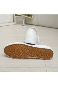 Women's Shoes Canvas Flat Heel Round Toe Fashion Sneakers Outdoor Black/White