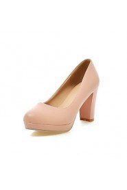 Women's Shoes Chunky Heel Heels/Platform/Round Toe Heels Office & Career/Dress Blue/Pink/White/Beige