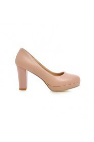 Women's Shoes Chunky Heel Heels/Platform/Round Toe Heels Office & Career/Dress Blue/Pink/White/Beige