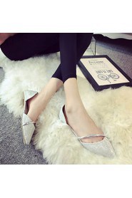 Women's Shoes Bling Flat Heel Ballerina / Pointed Toe Flats Office & Career / Party & Evening / Dress Silver / Gold