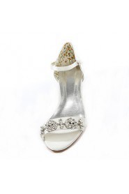 Women's Shoes Silk / Leatherette Low Heel Heels Heels Wedding / Party & Evening / Dress White / Beige