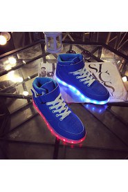 Women's Shoes Leatherette Flat Heel Round Toe Fashion Sneakers Outdoor / Athletic / Casual Blue / Red