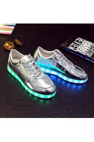 Women's Shoes Leatherette Flat Heel Round Toe Fashion Sneakers Outdoor / Casual / Athletic Silver / Gold