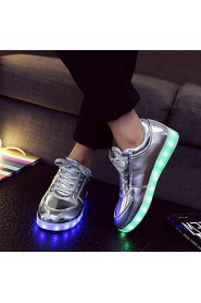 Women's Shoes Leatherette Flat Heel Round Toe Fashion Sneakers Outdoor / Casual / Athletic Silver / Gold