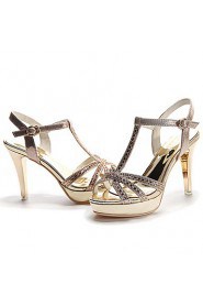 Women's Shoes Glitter Stiletto Heel Peep Toe Sandals Wedding /Office & Career/Party & Evening/Dress/Casual Silver/Gold