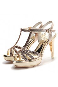 Women's Shoes Glitter Stiletto Heel Peep Toe Sandals Wedding /Office & Career/Party & Evening/Dress/Casual Silver/Gold