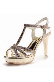 Women's Shoes Glitter Stiletto Heel Peep Toe Sandals Wedding /Office & Career/Party & Evening/Dress/Casual Silver/Gold