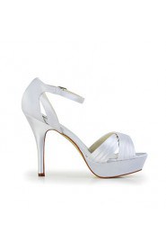 Bridal Satin Stiletto Heel Sandals with Folds and Buckle Wedding/Special Occasion Shoes(More Colors)