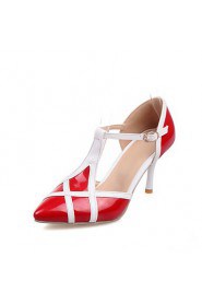 Women's Shoes Patent Leather/Stiletto Heel/T-Strap/Pointed Toe Heels Office & Career/Party & Evening/Dress