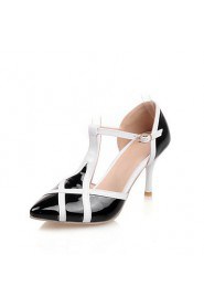 Women's Shoes Patent Leather/Stiletto Heel/T-Strap/Pointed Toe Heels Office & Career/Party & Evening/Dress