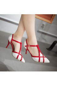 Women's Shoes Patent Leather/Stiletto Heel/T-Strap/Pointed Toe Heels Office & Career/Party & Evening/Dress