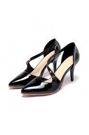 Women's Shoes Patent Leather Stiletto Heel Heels / Pointed Toe Heels Office & Career / Party & Evening / Dress Black