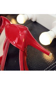 Women's Shoes Patent Leather Stiletto Heel Heels / Pointed Toe Heels Office & Career / Party & Evening / Dress Black