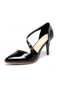 Women's Shoes Patent Leather Stiletto Heel Heels / Pointed Toe Heels Office & Career / Party & Evening / Dress Black