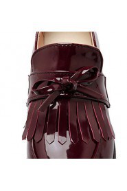 Women's Shoes Patent Leather Wedge Heel Wedges / Platform / Round Toe Loafers Office & Career / Dress / Casual