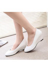 Women's Shoes Leatherette Wedge Heel Wedges / Heels Heels Outdoor / Casual Black / Blue / White