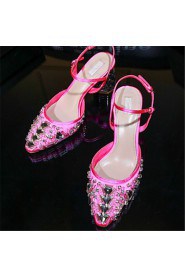 Women's Shoes Customized Materials Chunky Heel Heels / Novelty Heels Wedding / Party & Evening / Dress Red