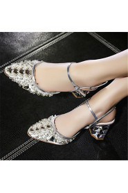 Women's Shoes Customized Materials Chunky Heel Heels / Novelty Heels Wedding / Party & Evening / Dress Red