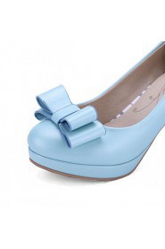 Women's Shoes Leatherette Chunky Heel Heels Heels Outdoor / Office & Career / Dress Blue / Pink / White