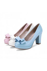 Women's Shoes Leatherette Chunky Heel Heels Heels Outdoor / Office & Career / Dress Blue / Pink / White