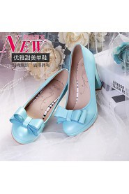 Women's Shoes Leatherette Chunky Heel Heels Heels Outdoor / Office & Career / Dress Blue / Pink / White