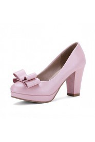 Women's Shoes Leatherette Chunky Heel Heels Heels Outdoor / Office & Career / Dress Blue / Pink / White