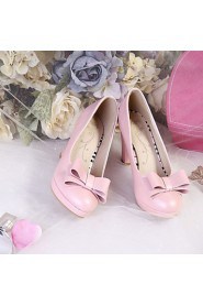 Women's Shoes Leatherette Chunky Heel Heels Heels Outdoor / Office & Career / Dress Blue / Pink / White