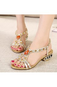 Women's Shoes Leatherette Low Heel Open Toe Sandals Outdoor / Office & Career / Dress / Casual