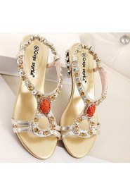 Women's Shoes Leatherette Low Heel Open Toe Sandals Outdoor / Office & Career / Dress / Casual