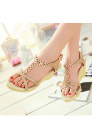 Women's Shoes Heel Wedges / Peep Toe / Platform Sandals / Heels Outdoor / Dress / CasualBlue / Pink / Silver /Q15