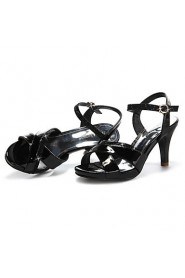 Women's Shoes Synthetic Stiletto Heel Peep Toe Sandals Wedding / Office & Career / Dress / Casual Black / White