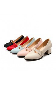 Women's Shoes Leatherette Chunky Heel Heels Heels Outdoor / Office & Career / Dress Black / Blue / Pink / Red / Beige