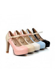 Women's Shoes Leatherette Stiletto Heel Heels Heels Office & Career / Dress / Casual Black / Blue / Pink / White / Beige