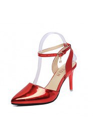 Women's Shoes Leatherette Stiletto Heel Heels Sandals Office & Career / Party & Evening / Casual Red / Silver / Gold