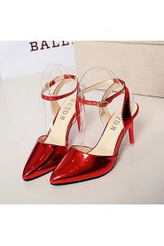 Women's Shoes Leatherette Stiletto Heel Heels Sandals Office & Career / Party & Evening / Casual Red / Silver / Gold