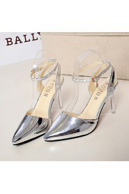 Women's Shoes Leatherette Stiletto Heel Heels Sandals Office & Career / Party & Evening / Casual Red / Silver / Gold