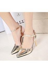 Women's Shoes Leatherette Stiletto Heel Heels Sandals Office & Career / Party & Evening / Casual Red / Silver / Gold