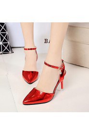 Women's Shoes Leatherette Stiletto Heel Heels Sandals Office & Career / Party & Evening / Casual Red / Silver / Gold